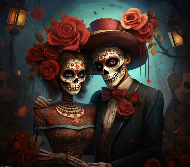 Foto dia de los muertos pessoas calavera