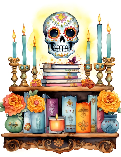 Dia de los muertos Rahmenhintergrundillustration mit Skelett-Tag der Toten-Konzept