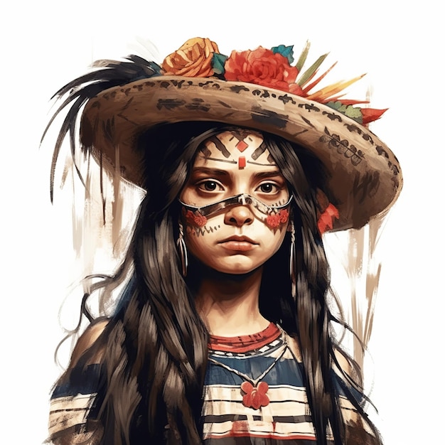 Dia de los muertos Retrato de uma menina mexicana usando máscara de carnaval do dia dos mortos