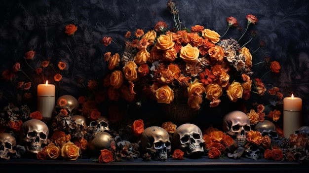 Dia de muertos fundo HD 8K papel de parede Imagem fotográfica de estoque