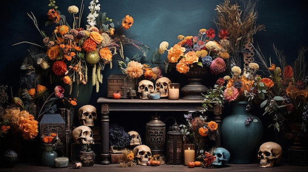 Dia de muertos fundo HD 8K papel de parede Imagem fotográfica de estoque