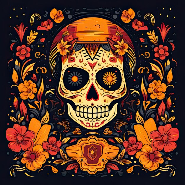 Dia de muertos Illustration mexikanisches traditionelles Fest