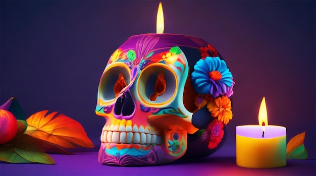 Dia de pérdida Muertos ist ein farbenfrohes Konzept