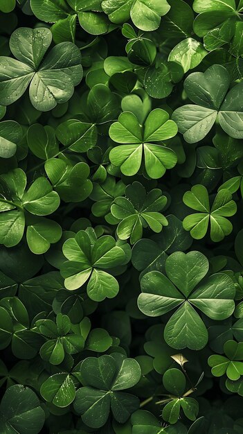 Foto dia de são patrício fundo verde verde trevo irlandês folhas padrão grama folhas irlanda primavera