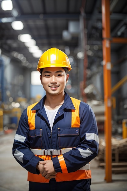 dia de trabalho homem trabalhador construtor capacete de segurança uniforme de segurança