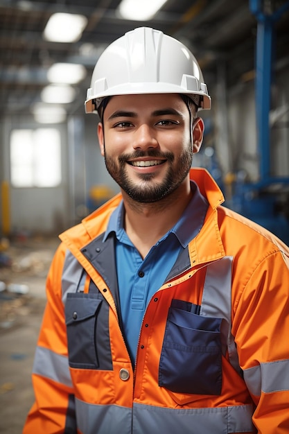 dia de trabalho homem trabalhador construtor capacete de segurança uniforme de segurança