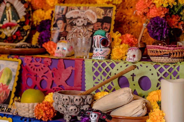 Dia do altar da tradição morta do México.