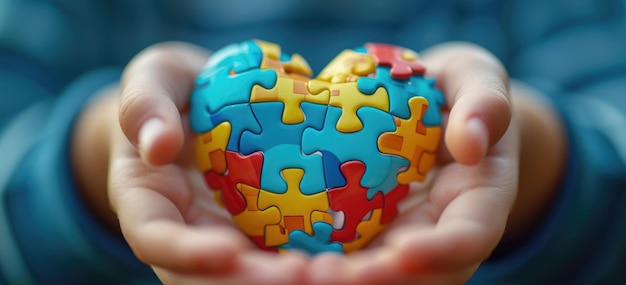 Foto dia do autismo promovendo a compreensão, abraçando a diversidade e promovendo a inclusão para indivíduos neurodivergentes com amor, compaixão e defesa em direção a um mundo mais aceitador e de apoio