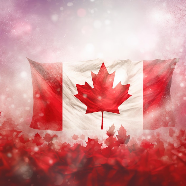 Dia do Canadá Bandeira do Canadá Bandeira da Folha de Bordo do Canadá Ai Gerada