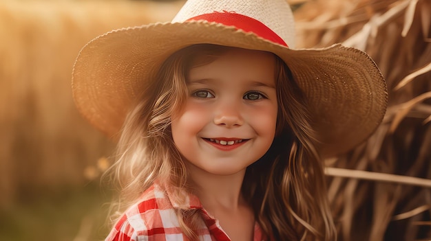 Dia do Canadá linda garota usando chapéu celebração imagem gerada por IA