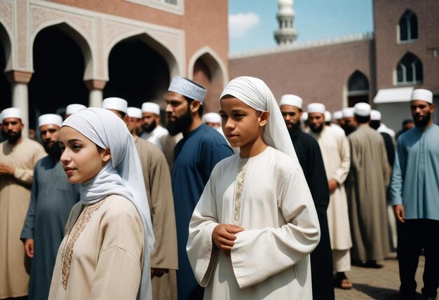 Dia do Eid al-Fitr com os muçulmanos tradicionais