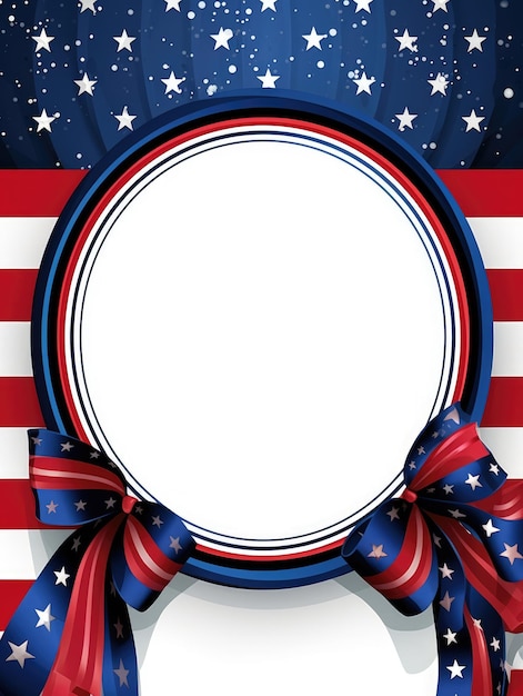 Dia do Memorial dos Estados Unidos Dia dos Presidentes Dia dos Veteranos Dia do Trabalho ou celebração do 4 de julho Quadro de lona branca em branco para design de maquete no fundo da bandeira nacional americana