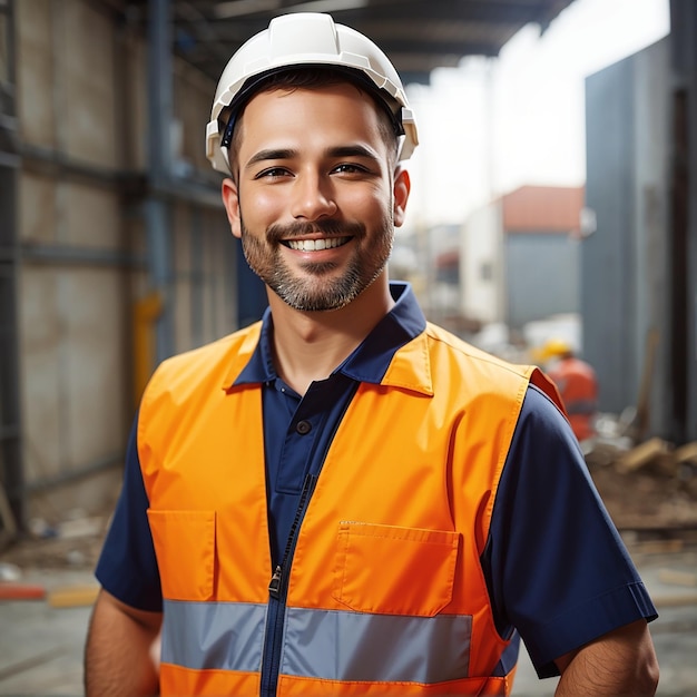 dia do trabalho homem trabalhador construtor capacete de segurança uniforme de segurança