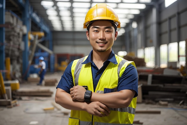 dia do trabalho homem trabalhador construtor capacete de segurança uniforme de segurança