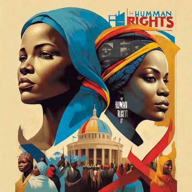 Dia dos Direitos Humanos, 10 de dezembro, modelo de conceito de feriado para cartaz de cartão de banner de fundo com t