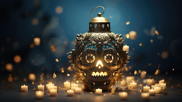 dia dos mortos dia de muertos um feriado em homenagem aos mortos as almas dos parentes falecidos visitam a casa caveiras esqueletos maquiagem de Halloween venerando os mortos criativamente lindo