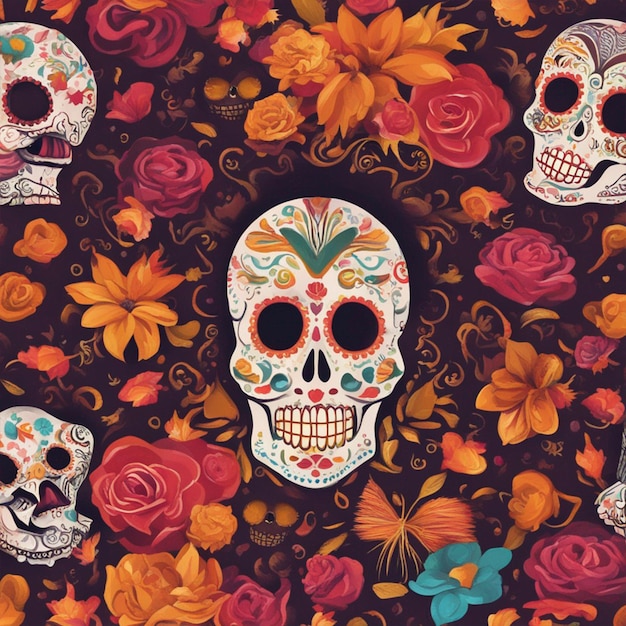Dia dos Mortos Festival de férias mexicano com um gerador de IA