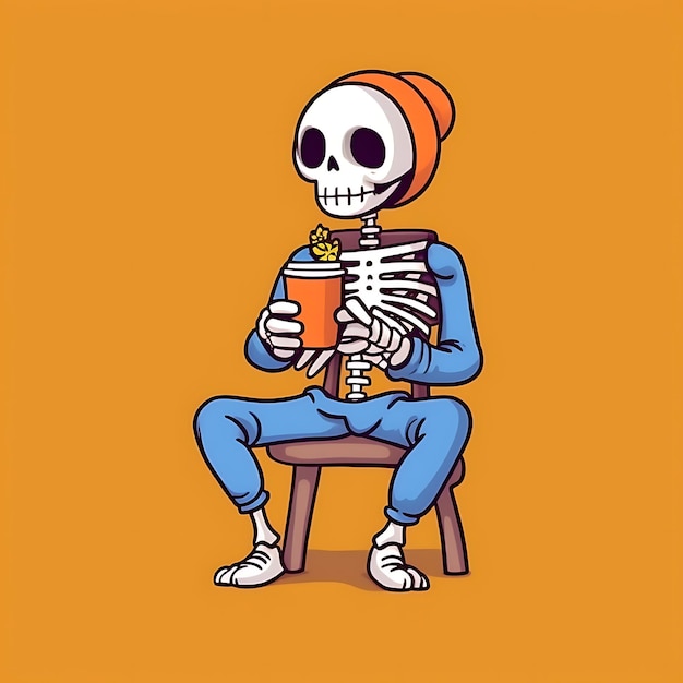 Dia dos mortos Mas viver não é um problema É divertido, há ótimos designs animados para o Halloween