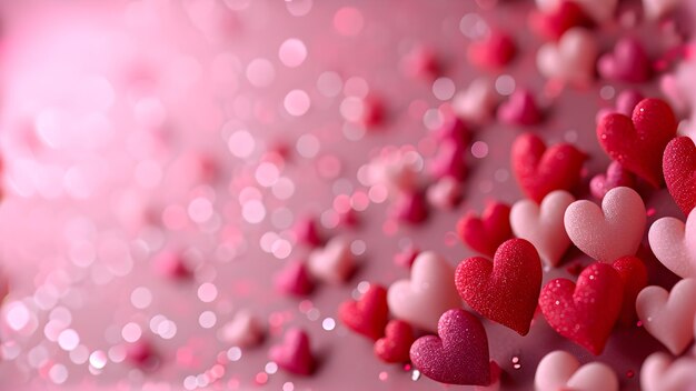 Dia dos Namorados Corações Rosados e Vermelhos