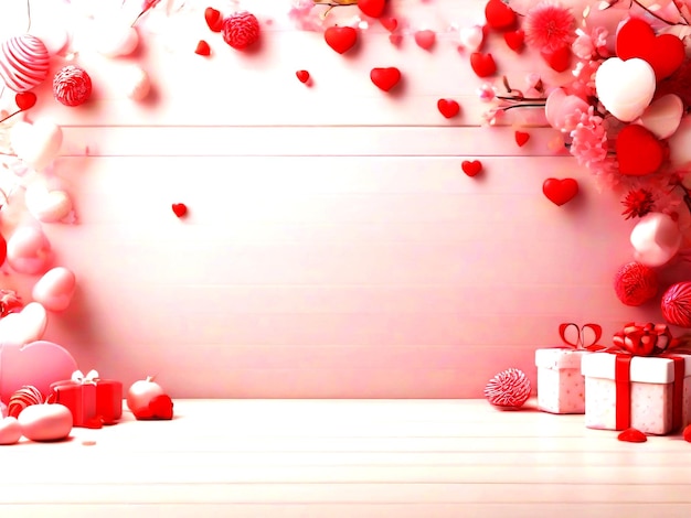Dia dos Namorados fundo banner design melhor qualidade imagem hiper realista com coração presente de amor