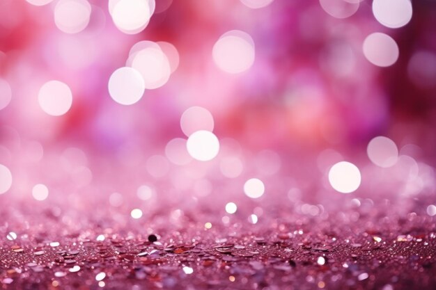 Dia dos Namorados fundo de brilho rosa brilhante com luzes abstratas desfocadas IA geradora
