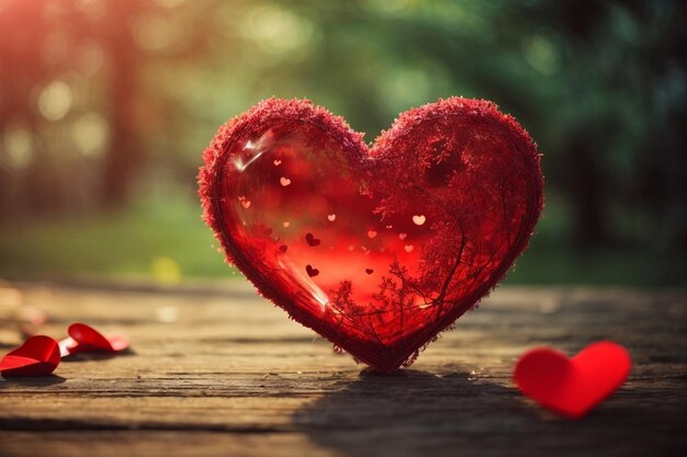 Dia dos Namorados mockup de fundo bonito com corações de amor decorativos cena de vista superior