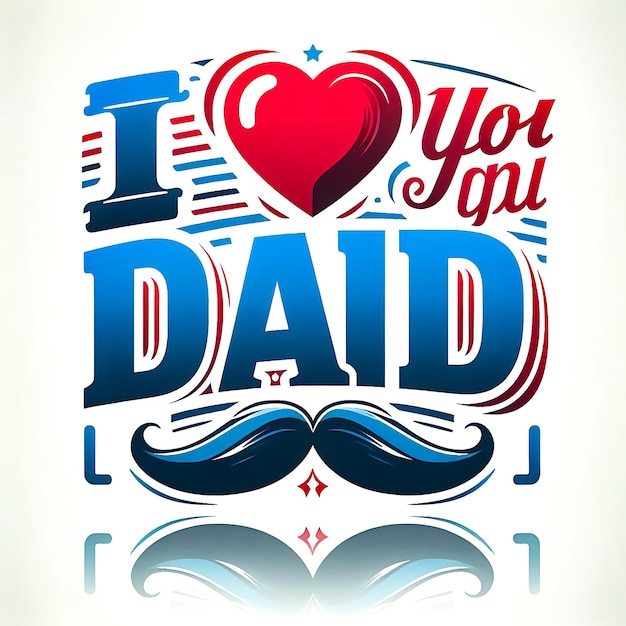 Dia dos Pais Eu te amo pai design de cartão de mensagem