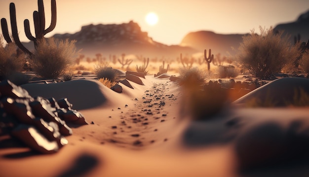 Foto dia ensolarado no deserto, sol, verão