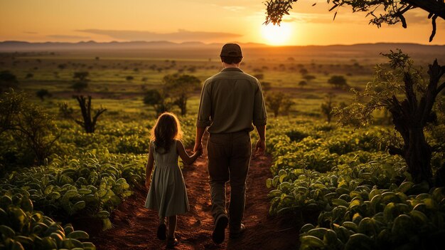 Un día familiar en los campos de su brasileño