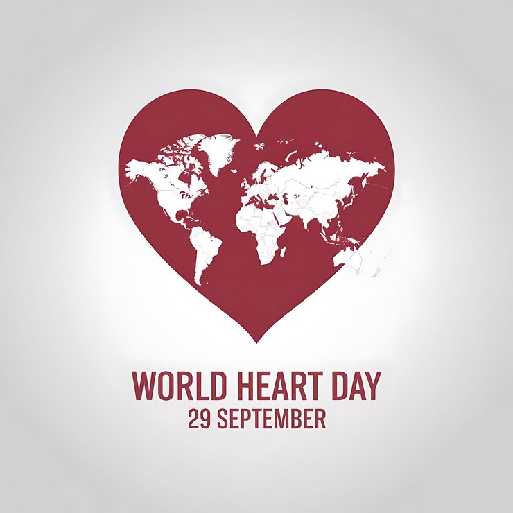 un día en forma de corazón con un día mundial en el medio