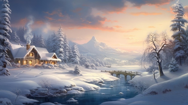 Dia frio de inverno paisagens cobertas de neve tradições aconchegantes
