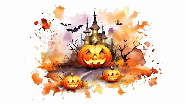 Día de Halloween ojos de Jack O' Lanterns truco o trato Samhain Víspera de Todos los Santos Víspera de Todos los Santos Todos los santos espeluznantes Horror Fantasma Demonio fondo 31 de octubre IA generativa