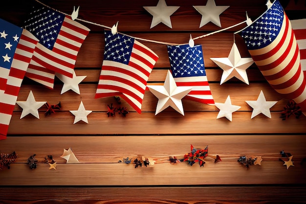 Día de la independencia americana celebración patriotismo y vacaciones concepto Generativo Ai