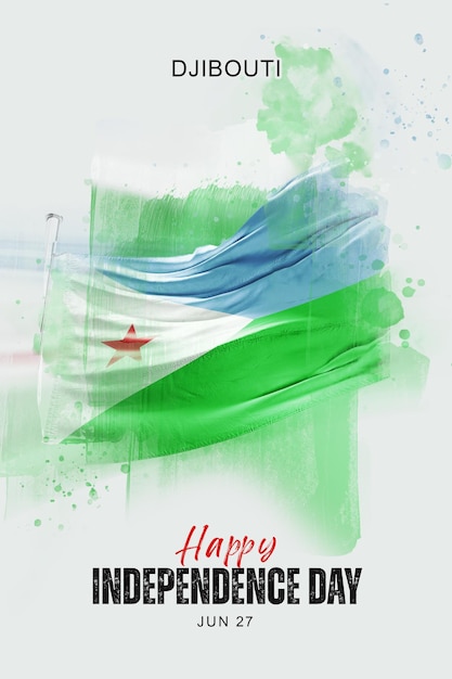 Foto día de la independencia de djibouti en las redes sociales, cartel, folleto, plantilla de portada de libro