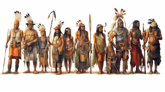 dia de los indigenas fondo blanco