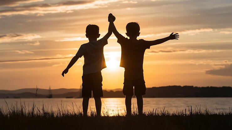 El Día Internacional de la Amistad mejores amigos de fondo