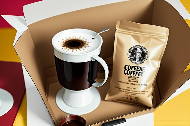 Foto día internacional del café bolsas de café instantáneo fáciles de llevar a diferencia de los granos de café tradicionales hechos a mano