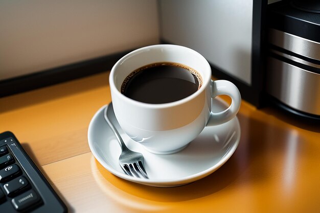 Día internacional del café Delicioso café hermosa decoración con leche Bebidas de té de la tarde de negocios