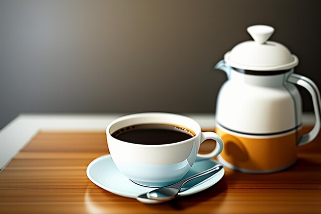 Día internacional del café Delicioso café hermosa decoración con leche Bebidas de té de la tarde de negocios