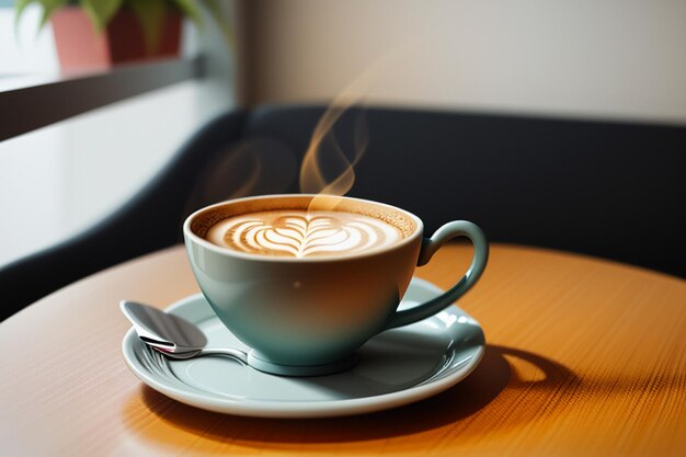 Foto día internacional del café delicioso café hermoso latte decoración tazas de tarde de negocios