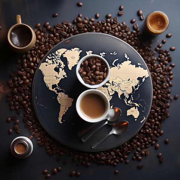 Día Internacional del Café Día internacional del café Fondo feliz día internacional del café