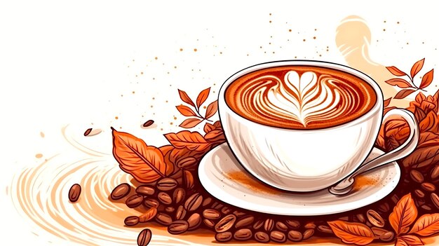 Día internacional del café dibujado a mano
