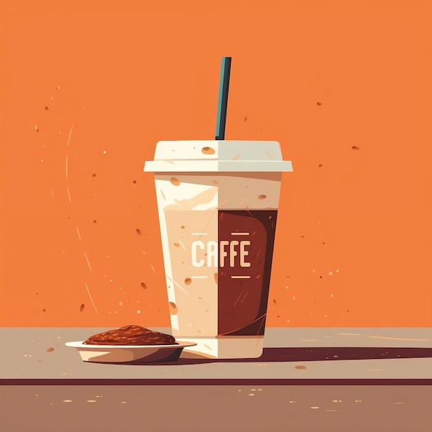 Foto día internacional del café ilustraciones minimalistas de la bebida de café