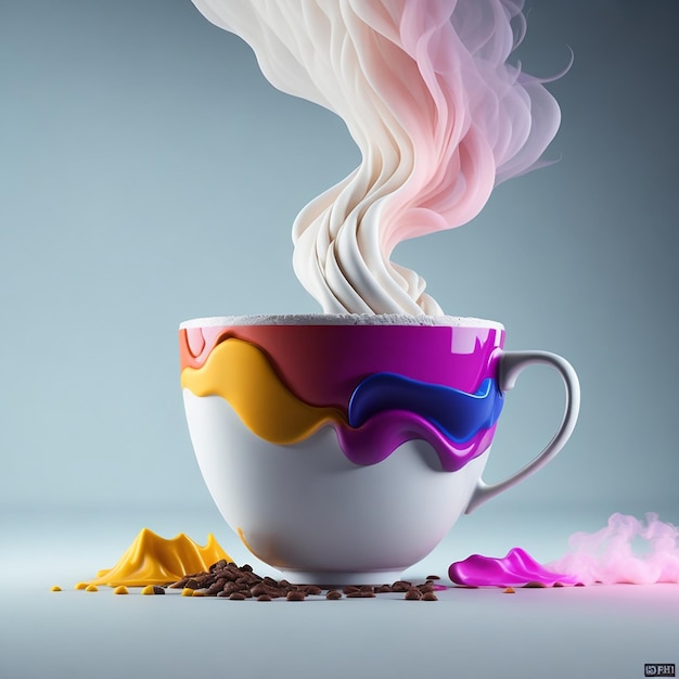 Día Internacional Del Café Con Taza De Café Colorida