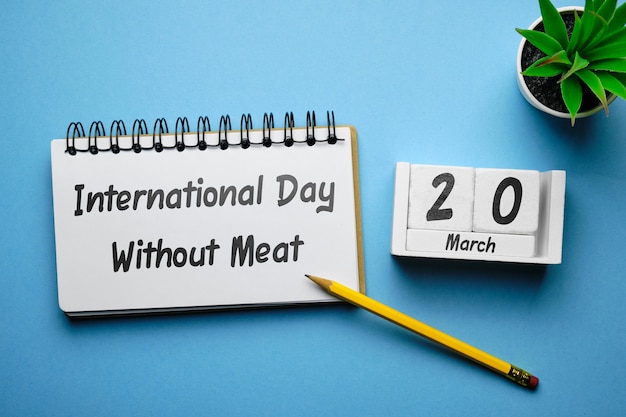 Día Internacional Sin Carne de la Primavera del mes calendario de marzo.