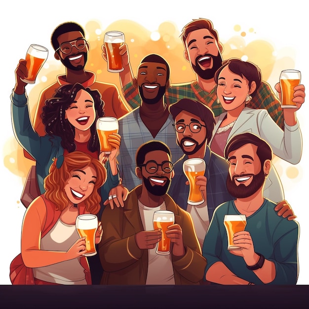 Día internacional de la cerveza fiesta anual celebrada el primer viernes de agosto para reunirse con amigos