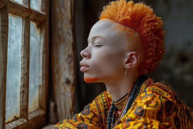 Dia Internacional contra o Albinismo Retrato elegante de um homem albino