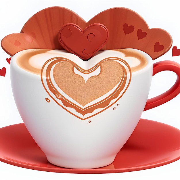 Día internacional de los corazones de café en las bebidas