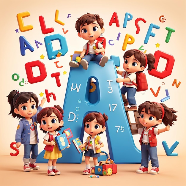 Dia Internacional da Educação com Crianças e Letras do Alfabeto