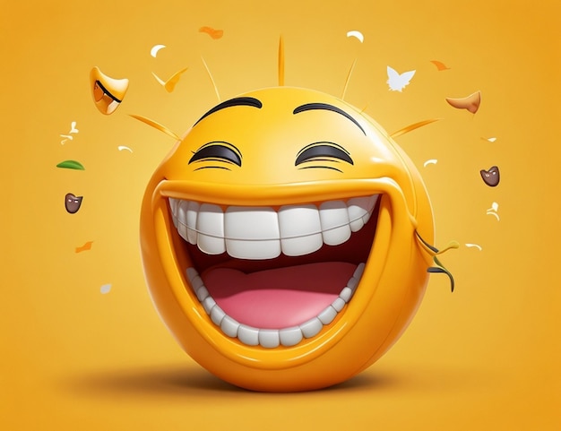 Dia Internacional da Felicidade com emoji de riso